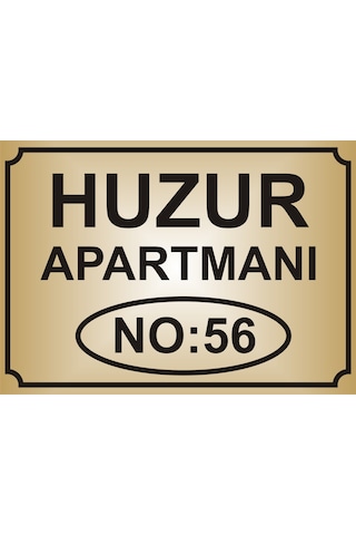 Apartman İsim Tabelası Aliminyum AYNALI Gold Metal Levha Apartman İsim Tabelası Aliminyum AYNALI Gold Metal Levha