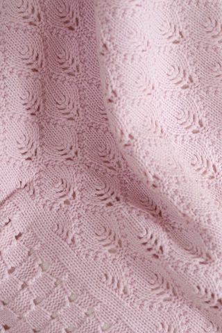 Toffy Toz Pembe Damalı Örgü Bebek Battaniyesi 100x100 Pembe