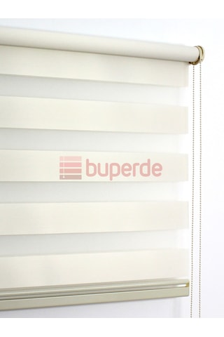 Buperde Ekru (Açık Krem) Eko Zebra Stor Perde