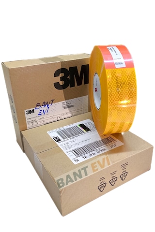 3m 983 Sarı Reflektif Bant 15metre Tüvtürk Onaylı Reflektör Şerit