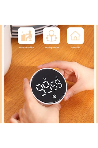 Dofolink F2 Manyetik Dönüşümlü Elektronik Zamanlayıcı: Mute/sesli, Geri/sayım, Öğrenci Alarmı, Dahili Pil, Açık Beyaz