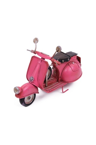 Hediyelik Dekoratif Metal Pembe Scooter
