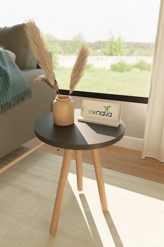 Tekli Yan Sehpa Çiçeklik Saksılık Standı Dekoratif Yan Sehpa Seti Ahşap Ayaklı 33 Cm Çap - Siyah Siyah