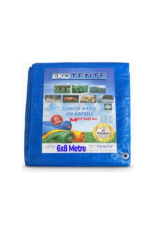 6x8 Metre Mavi Pvc Branda Su Geçirmez Gölgelik Çadır Tente Dayanıklı Bahçe Balkon Kamp Örtüsü