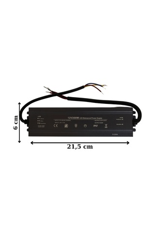 HazarLed 12 Volt 16,7 Amper Ip67 Su Geçirmez Dış Cephe Led Adaptör 200 Watt