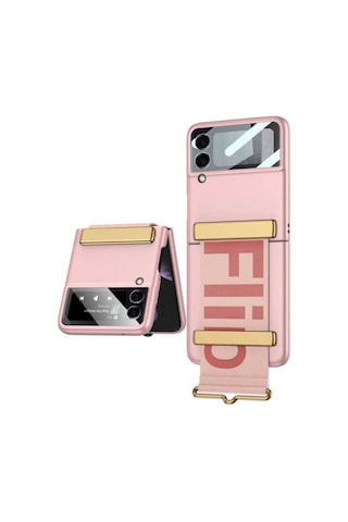 Samsung Uyumlu Galaxy Z Flip 3 Kılıf Zore Flio Kıpta Kapak Pembe