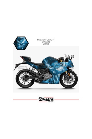 Cfmoto 250sr Sticker Kaplama Punisher Motor Kaplama Modeli Hazır Kit