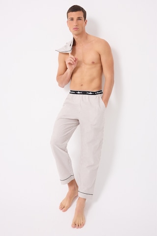 L'espadon Marısılk Seastrıpe Erkek Dokuma Yazlık Kısa Kollu Pantolonlu Pijama & Lounge Takımı-3193 Bej