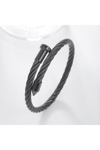 Novahub Erkek Kadın Lüks Siyah Paslanmaz Çelik Tırnak Bileklik Hiphop Kaya Moda Takı Bilezikler Siyah