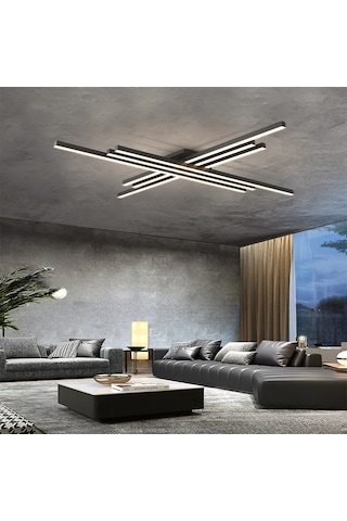 Siyah3 Işık Rengi 3 Led Tavan Lambası,avize,modern Aydınlatma,dekoratif Işık Siyah