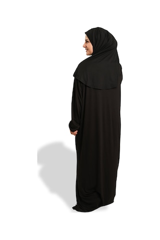 2 Parça Namaz Elbisesi Viskon Düz 2504 01 Siyah