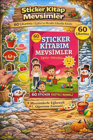 Sticker Kitabım Mevsimler - 60 Çıkartmalı Eğitici Ve Renkli Aktivite Kitabı - Çocuklar İçin