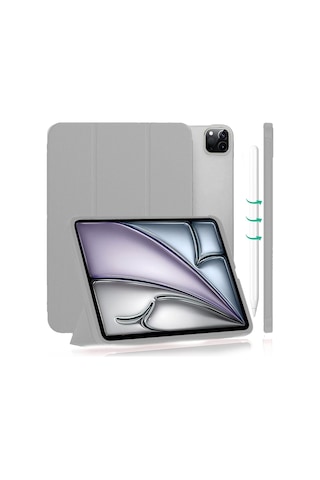 Apple Uyumlu iPad  Air 13" M3 2025 / M2 2024 Kılıf Kapaklı Smart Standlı Uyku Modlu Akıllı Case Yeşil