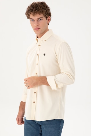 U.s. Polo Assn. Erkek Krem Gömlek Desenli 50291395-vr071 Krem