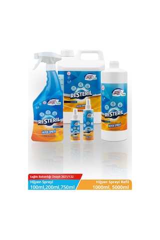 Resteril Antibakteriyel Dezenfektan Yüzey Temizleyici 5'li