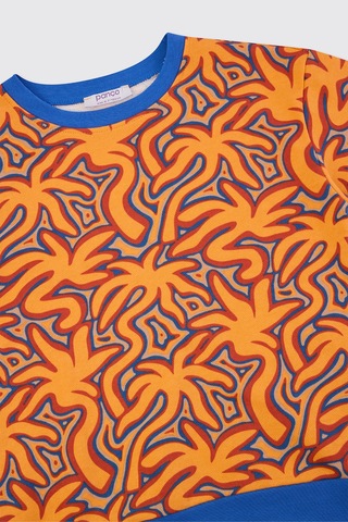 Panço Erkek Çocuk Baskılı Sweatshirt Somon