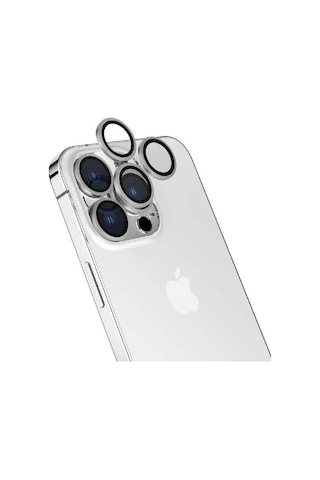 Apple Uyumlu iPhone 15 Pro Zore Safir Cl-15 Parmak İzi Bırakmayan Anti-reflective Kamera Lens Koruyucu Titanyum