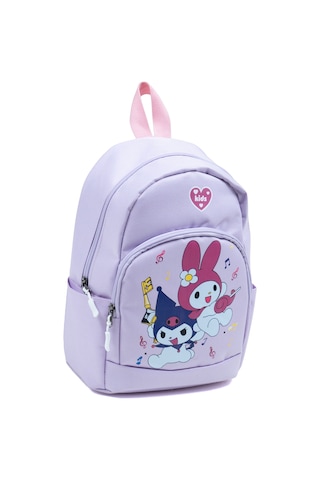 Açık Mor My Melody & Kuromi Figürlü Kız Çocuk Anaokulu Sırt Çantası Müzik Temalı Kreş Çantası Lila