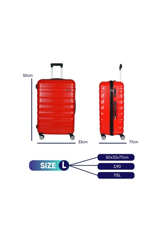 Vegmann Delphin Kırmızı Büyük Boy Valiz Kırmızı