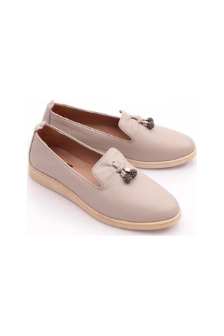 Dgn 2255 Kadin Kristal Taşli Tokali Casual Ayakkabi Vizon