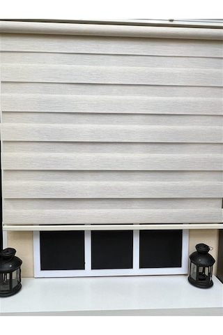 Storburada Zebra Stor Sert Plastik Kasalı Krem Perde Stb 400v12-pd Ekru