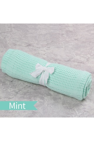 Vkemall "yumuşak Pamuk Bebek Battaniyesi - Nefes Alabilir Delikli Tasarım, Seyahat Ve Uyku İçin" Nane Yeşili