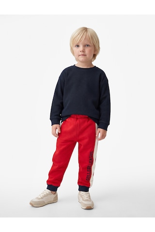Koton Pamuklu Renk Bloklu Beli Lastikli Jogger Eşofman Altı Kırmızı 7wmb40036tk