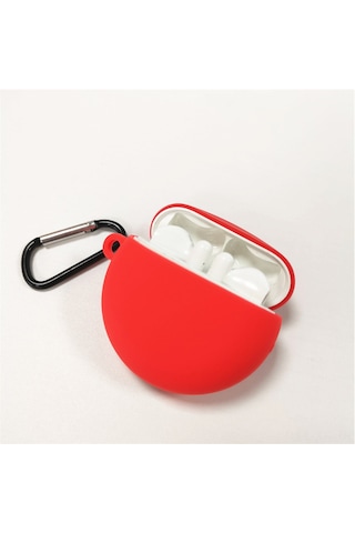 Xiyyadms Huaweı Freebuds3 İçin Kırılmaya Dayanıklı Silikon Kılıf - Kablosuz Şarj Desteği Ve Kayıp Engelleme Zinciri, Kırmızı Diğer