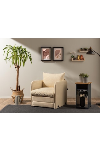 Pafu Saga Tekli Katlanır Yataklı Koltuk Soho Krem