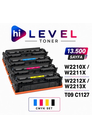 Hilevel Toner Ht-w2210x-set, Hp W2210x W2211x W2212x W2213x 13.5k 4 Renk Cmyk Ekstra Yüksek Kapasite Muadil Toner