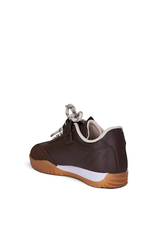 Zacoz Sevimli Karakter Nakışlı Cırtlı Bağcıklı Kız Çocuk Günlük Sneaker Kahverengi