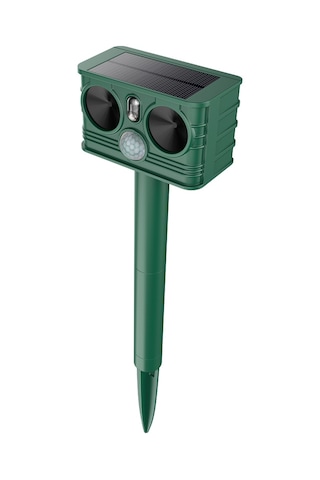 Youtek Solar Güçlü Ultrasonik Hayvan Kovucu - Lazer+led Işık+entegre Li-poly Batarya, 5 Mod, 120 Derece Geniş Açı, Ip54 Su Geçirmez, Koyu Yeşil