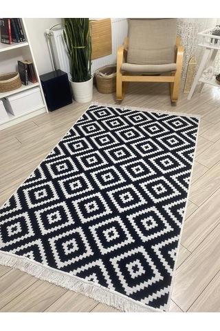 Kilim Çift Taraflı Kullanılabilir Yıkanabilir Dokuma Kilim 140 215cm Çok Renkli