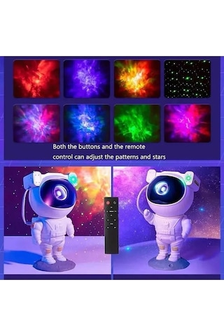 Mobgift Astronot Tasarımlı Kumandalı Projector Projeksiyon Gece L Çok Renkli