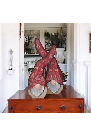 Gnome, Burnuk, Sakallı Kafadar Kar Taneleri Ahşap Dekor