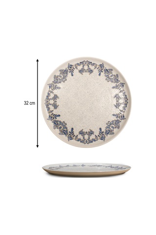 6'lı Valencia Servis Tabağı Pizza 32cm Dijital Valeria-a Rinart Krem