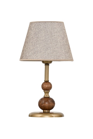 Çift Ahşaplı Sava Abajur Masa Lambası Eskitme