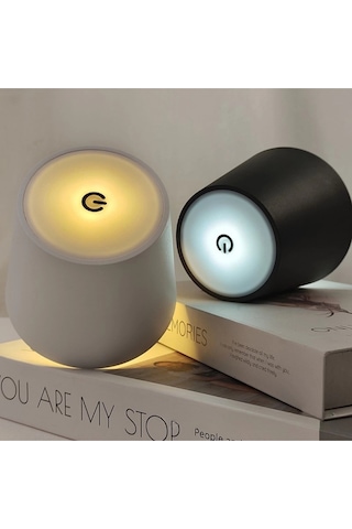 Kablosuz Şişe Lambası - Şarjlı Abajur Masa Işığı Dokunmatik Şişe İçin Led Siyah Beyaz Seçenek Çok Renkli