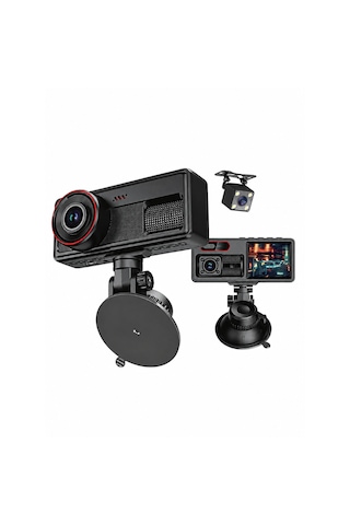Microcase 3 Kameralı Wifi Araç İçi Kayıt Kamerası Full Hd Gece Görüşlü Araç Kamerası Al5755