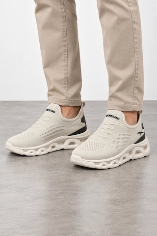 Ht Hotin Bonita Erkek Bağcıksız Triko Günlük Sneaker Ayakkabı - Bej