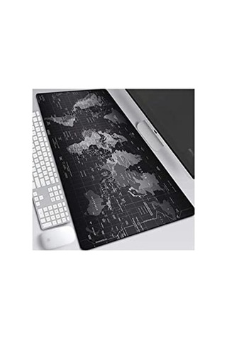 Popiço Dünya Haritalı 90x40 Cm Mouse Pad, Dünya Desenli Mouse Pad