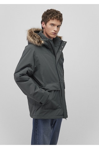 Mavi - Kapüşonlu Yeşil Parka 0110472-71598 Yeşil
