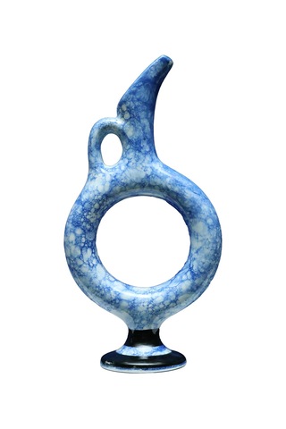 E38 El İşçiliği Halkalı Çini Vazo 30 15 Cm - 6423 Çok Renkli