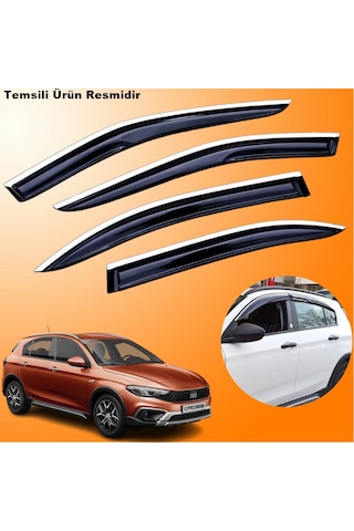 Fiat Egea Cross Mügen Cam Rüzgarlığı Abs Krom Nikelajlı Cam Rüzgarlığı 2020 Sonrası 4 Lü Set