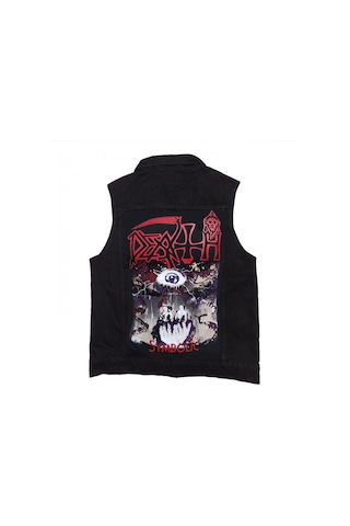 Death Symbolic Siyah Kot Yelek Siyah