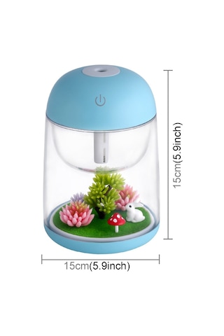 Imycoo Wt602 2w Taşınabilir Mini Mikro Peyzaj Tasarımı Usb Şarj Aromaterapi Hava Nemlendirici, Led Renkli Işık, Su Tankı Kapasitesi: 180ml, Dc 5v Mavi