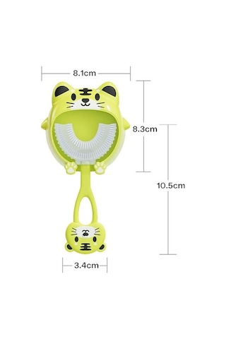 Flybuy Yeşil Yaş U-şekilli Silikon S8 Karikatür Fırçası Diş Çocuk Adet 2-12 2 Uu