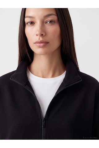 LC Waikiki Lc Waıkıkı Siyah Oversize Soft Touch Kadın Sweatshirt Tunik