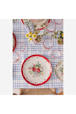 Kırmızı Porselen Yemek Tabağı 27 Cm