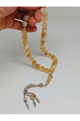 Sitrin Taşı 33lük Tesbih 12mm Çelik İpli 52966 Çok Renkli